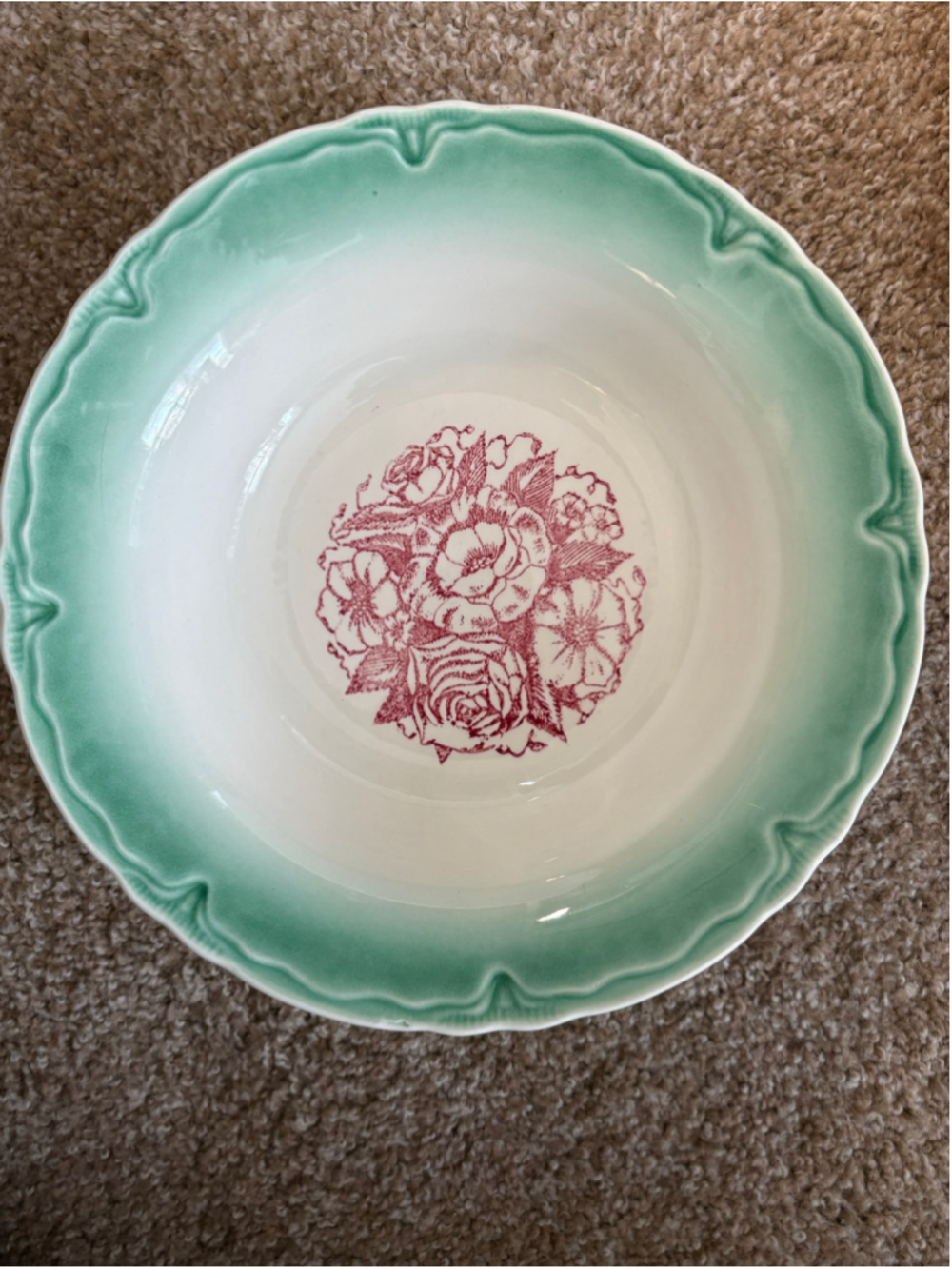 Sebring China Co. Floral Dinnerware Bowl One Size White and Green